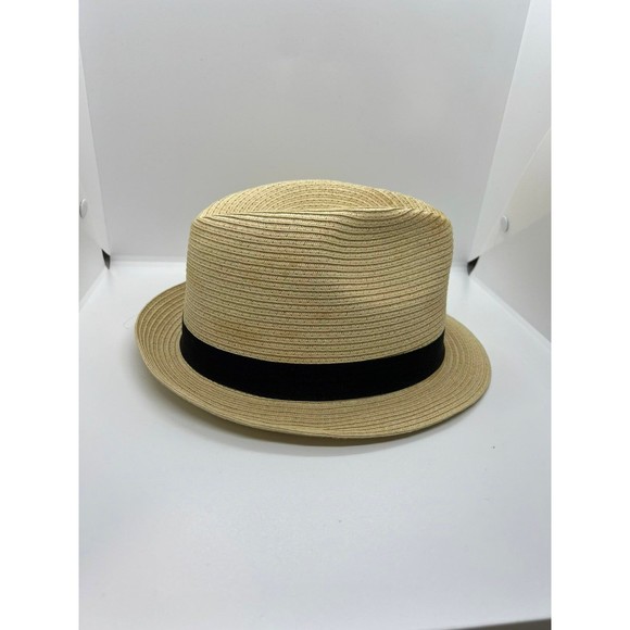 Classic Tan Fedora Hat with Black Band - Picture 3 of 7